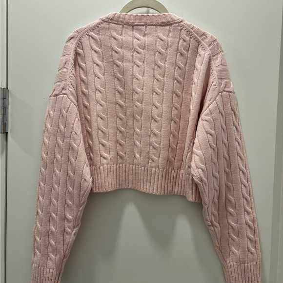 ARITZIA SUNDAY BEST PEGGY CROPPED SWEATER LIGHT PINK - Picture 2 of 5